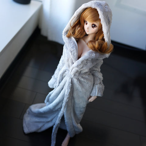 Fluffy Hooded Gown