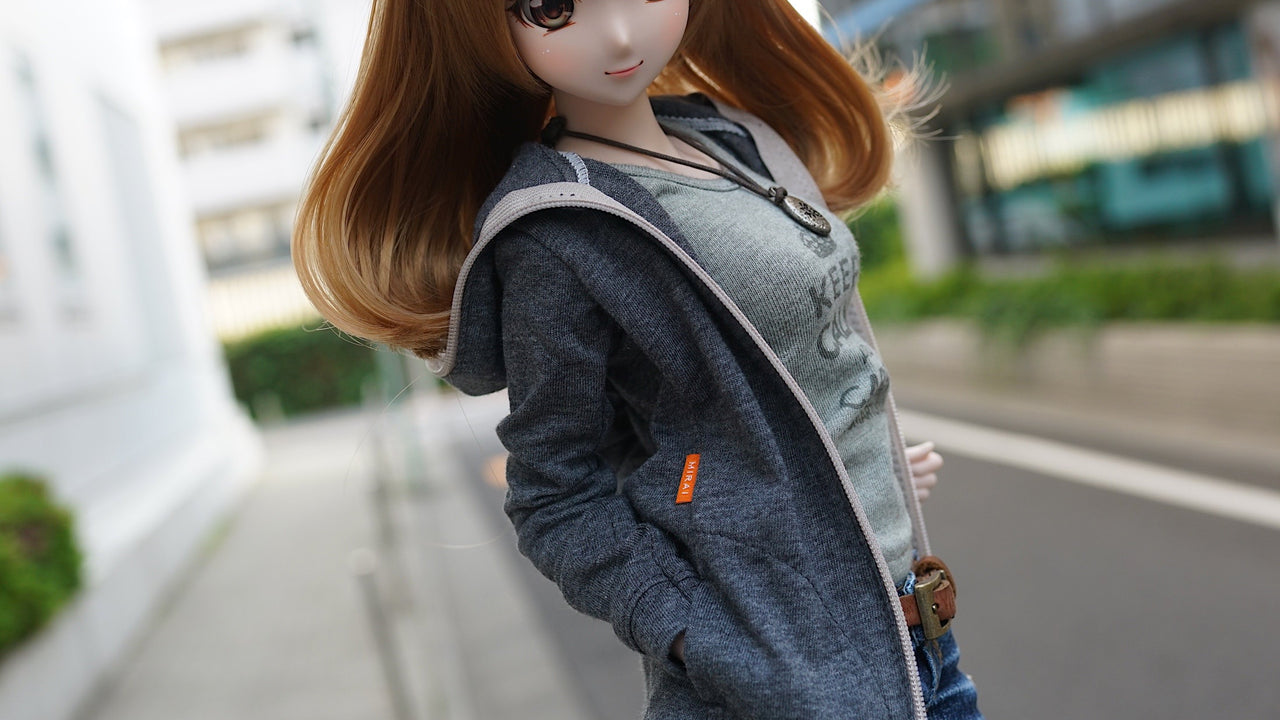 ドールアクセサリー　60cm/DD/スマートドール用 Hooded Zip Cardigan(アッシュグレー) Hooded Zip Cardigan (Ash Gray) – Smart Doll Store