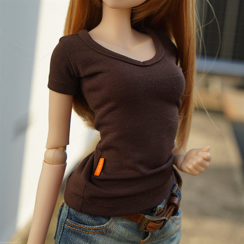 Ballerina V-Neck T-Shirt (Dark Brown)