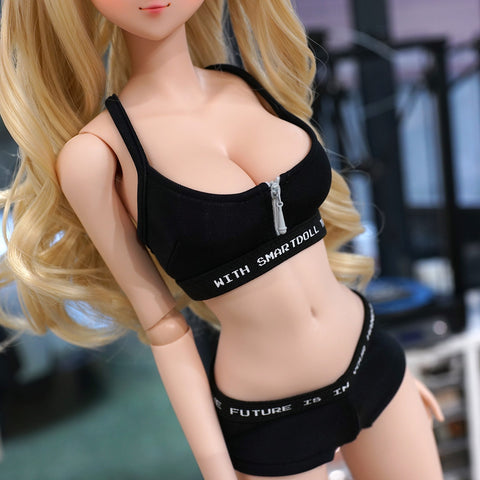 Front Zip Sports Bra Black