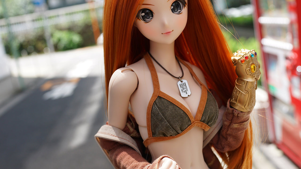 ハンドメイド着せ替え人形　オレンジロングヘア ハンドメイド着せ替え人形 オレンジロングヘア Long Straight