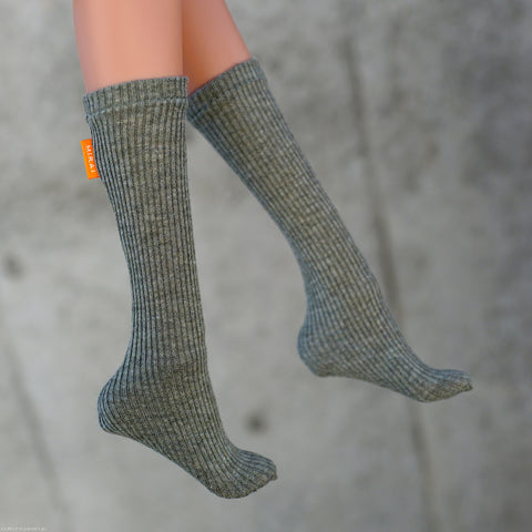 Girls Socks (Organic Khaki Green)
