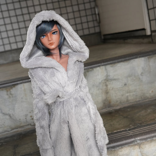 Fluffy Hooded Gown