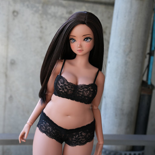 Lace Sports Bra Set (Black) [Pear Body]