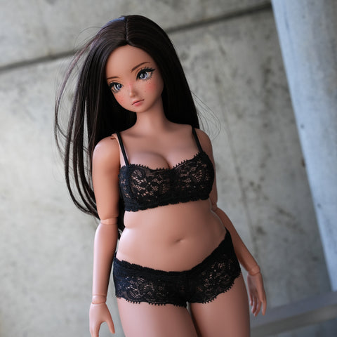 Lace Sports Bra Set (Black) [Pear Body]