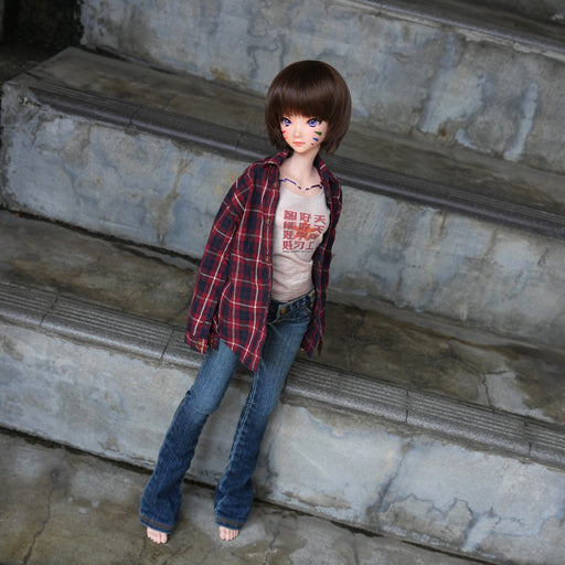 Baggy Plaid Shirt (Red n Blue)