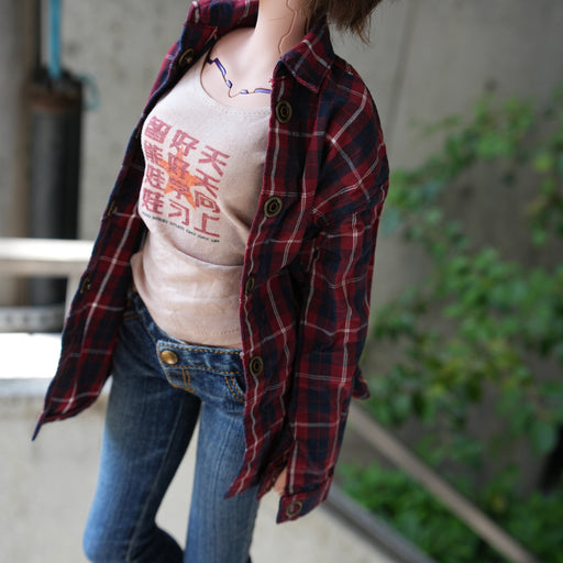 Baggy Plaid Shirt (Red n Blue)