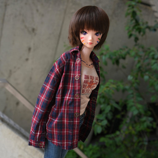Baggy Plaid Shirt (Red n Blue)