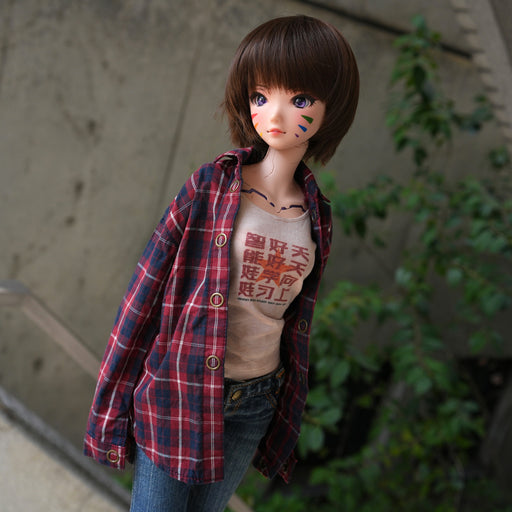 Baggy Plaid Shirt (Red n Blue)