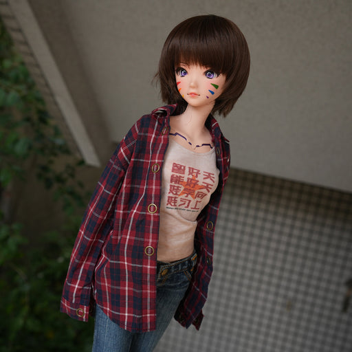 Baggy Plaid Shirt (Red n Blue)