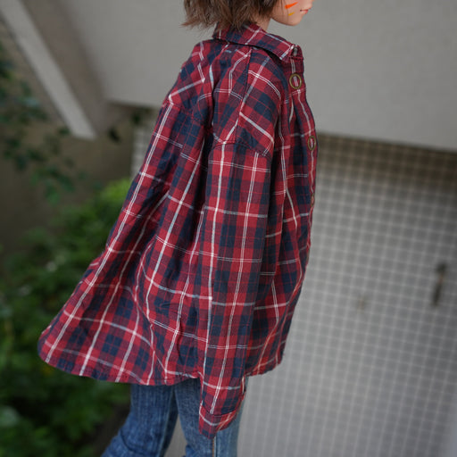 Baggy Plaid Shirt (Red n Blue)