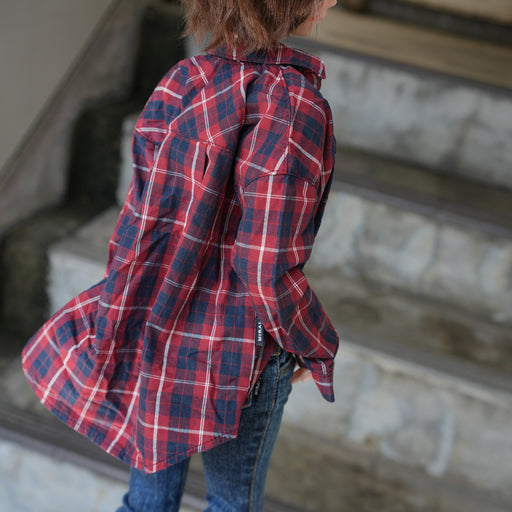 Baggy Plaid Shirt (Red n Blue)