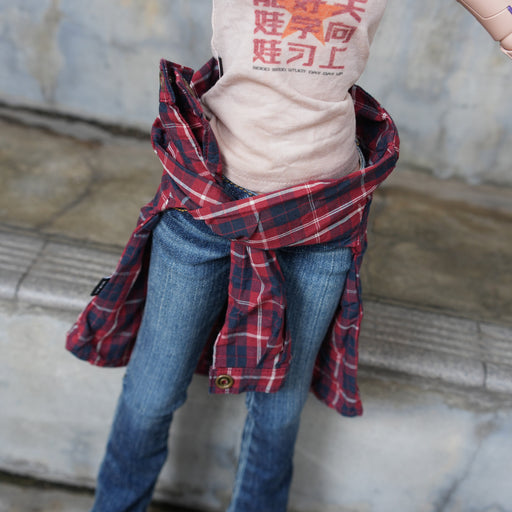 Baggy Plaid Shirt (Red n Blue)