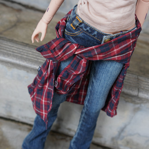 Baggy Plaid Shirt (Red n Blue)