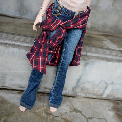 Baggy Plaid Shirt (Red n Blue)
