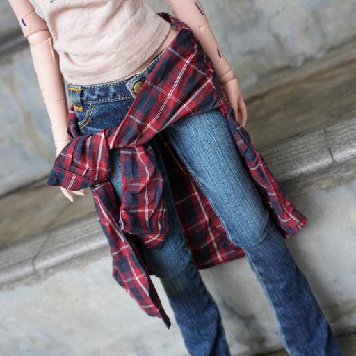 Baggy Plaid Shirt (Red n Blue)