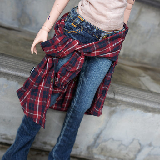 Baggy Plaid Shirt (Red n Blue)