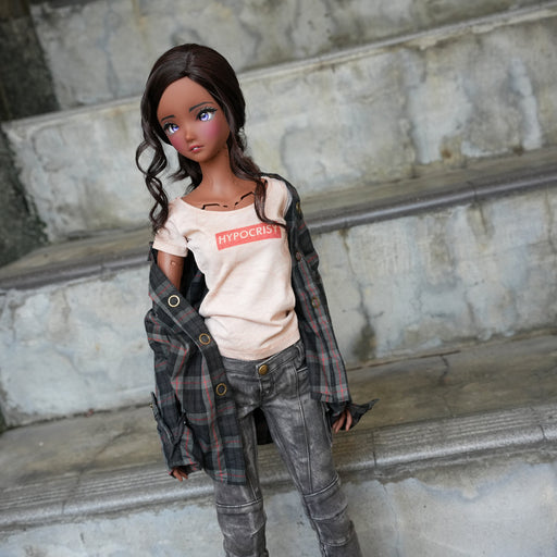 Baggy Plaid Shirt (Black n Red)