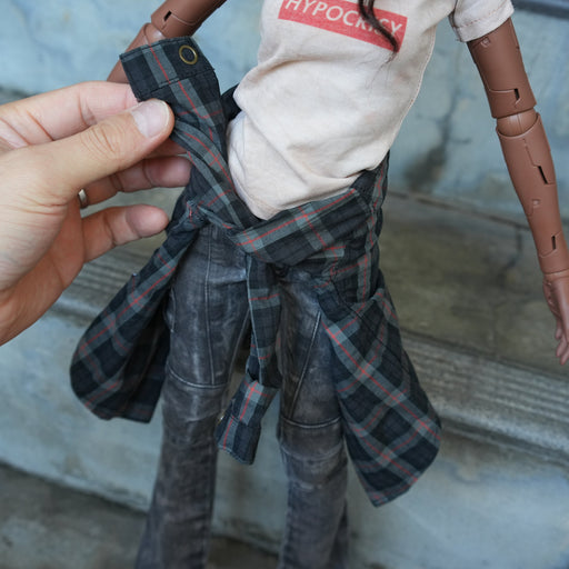 Baggy Plaid Shirt (Black n Red)
