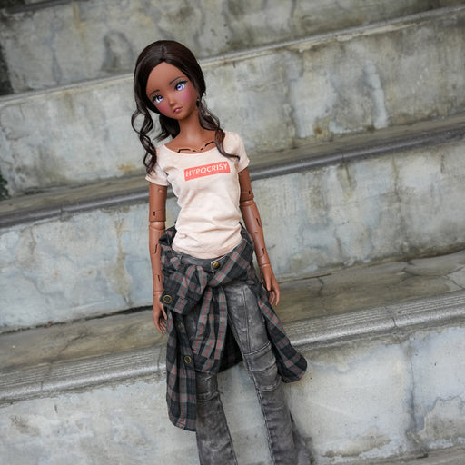 Baggy Plaid Shirt (Black n Red)