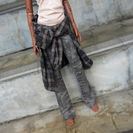 Baggy Plaid Shirt (Black n Red)