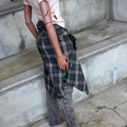 Baggy Plaid Shirt (Black n Red)