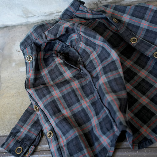 Baggy Plaid Shirt (Black n Red)