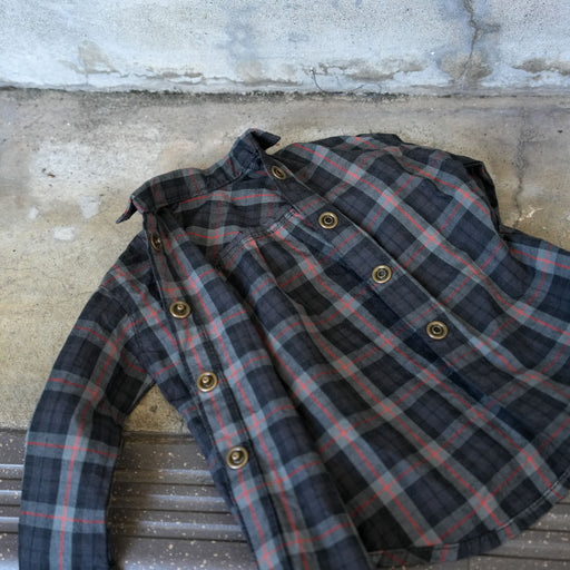 Baggy Plaid Shirt (Black n Red)