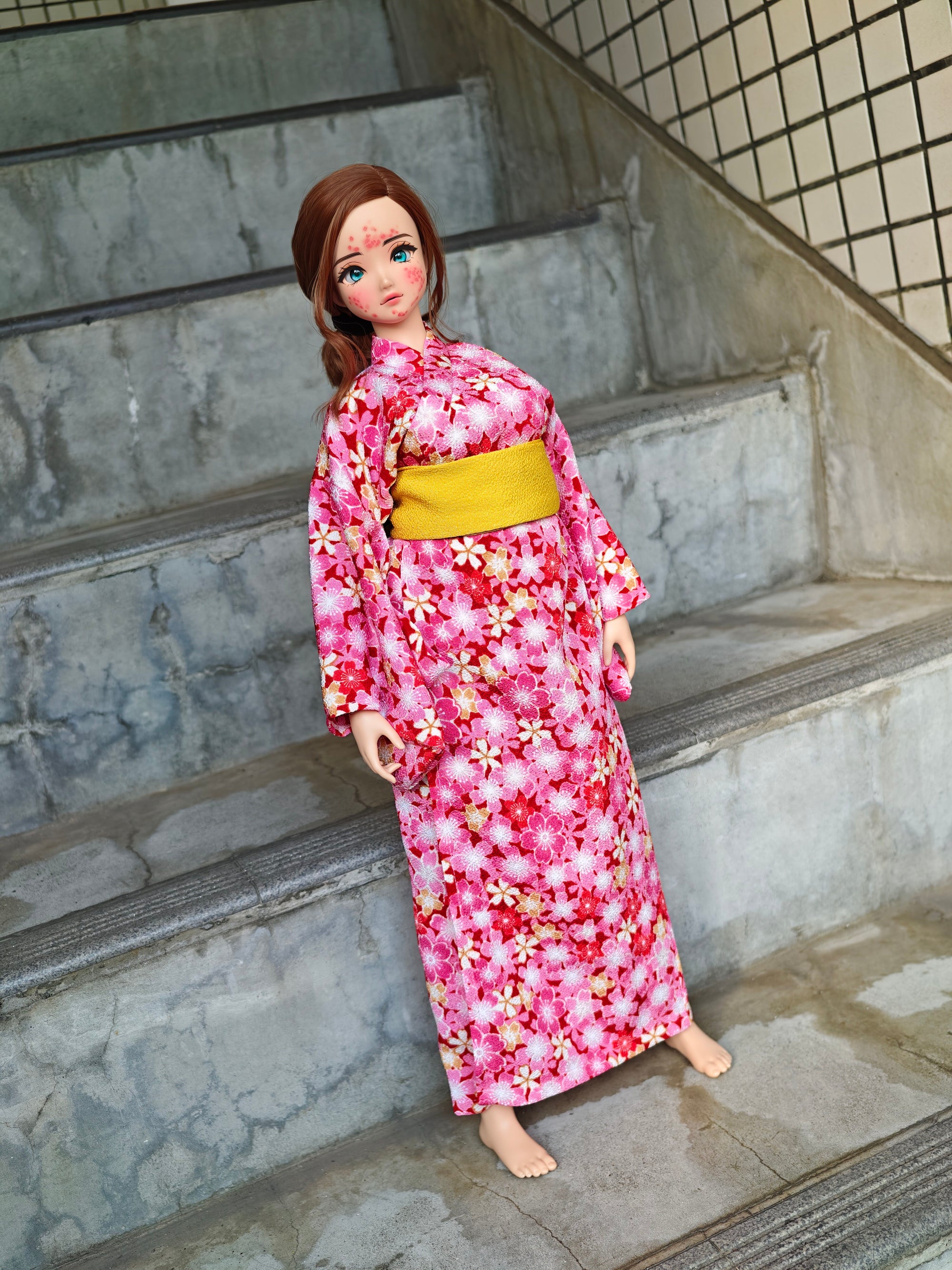 Yukata (Pink & Yellow) [Pear Body]