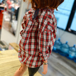 Baggy Plaid Shirt (White n Red)