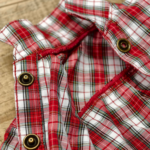Baggy Plaid Shirt (White n Red)
