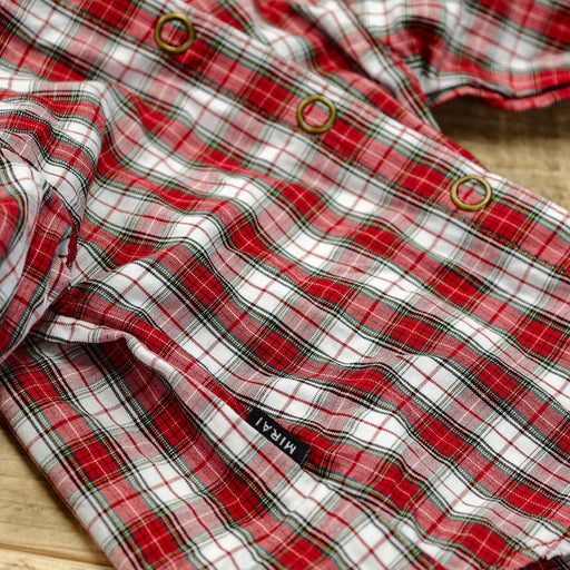 Baggy Plaid Shirt (White n Red)