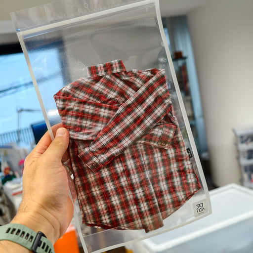Baggy Plaid Shirt (White n Red)