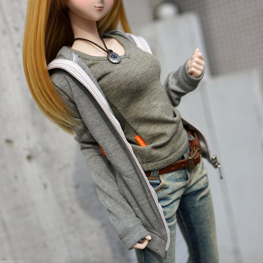 Hooded Zip Cardigan (Khaki Green)