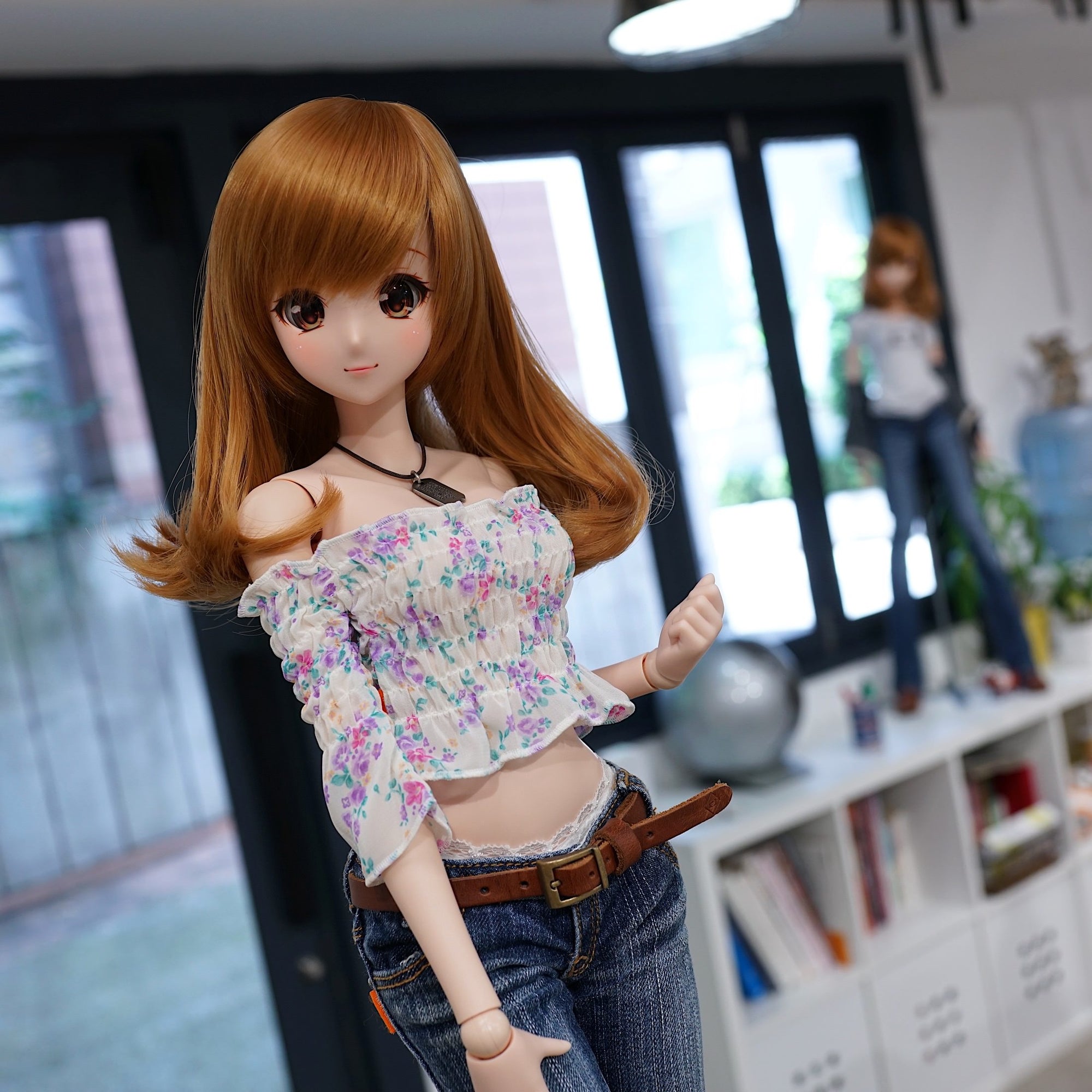 Shirred Blouse (Floral White)