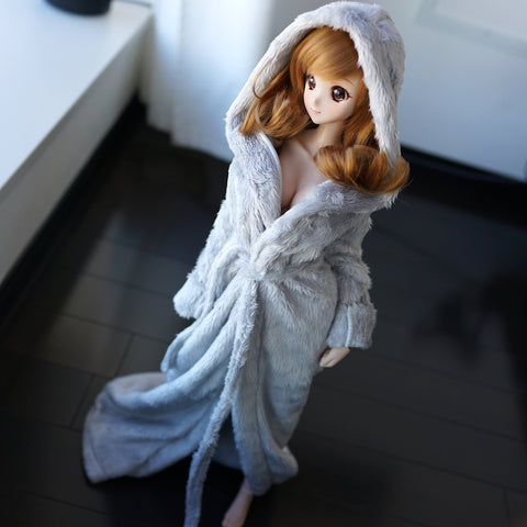 Fluffy Hooded Gown