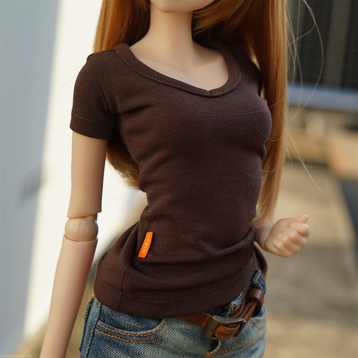 Ballerina V-Neck T-Shirt (Dark Brown)