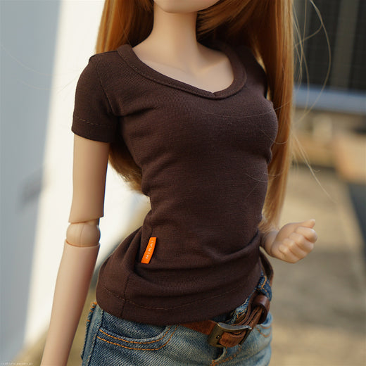 Ballerina V-Neck T-Shirt (Dark Brown)