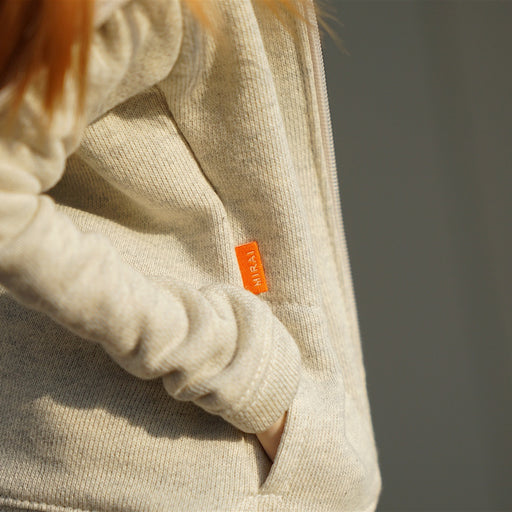 Hooded Zip Cardigan (Cream)