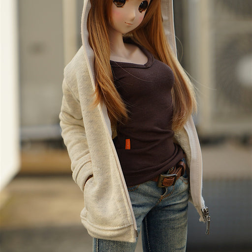 Hooded Zip Cardigan (Cream)