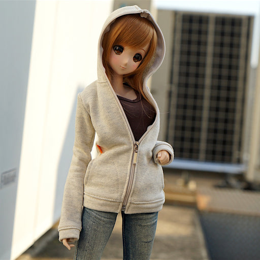 Hooded Zip Cardigan (Cream)
