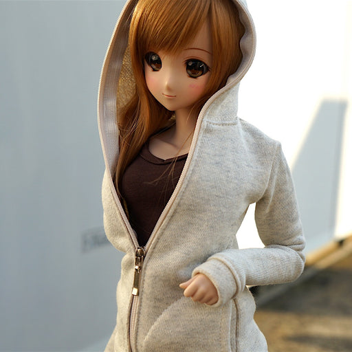 Hooded Zip Cardigan (Cream)
