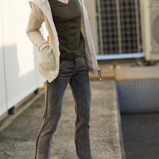 Hooded Zip Cardigan (Cream)
