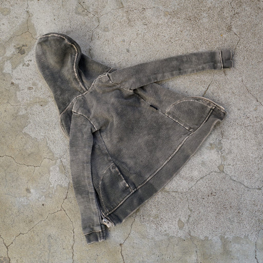 Hooded Zip Cardigan (Ash Gray)