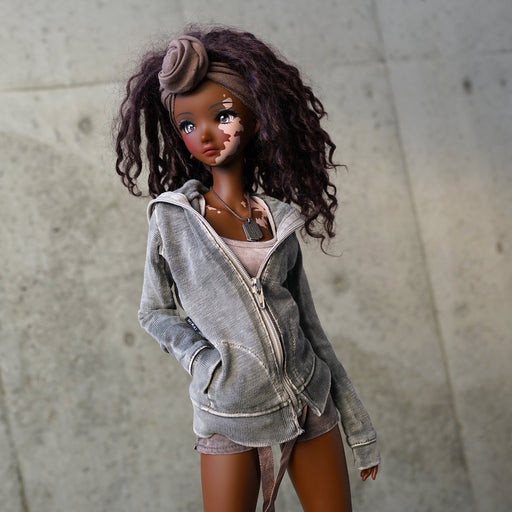 Hooded Zip Cardigan (Ash Gray)