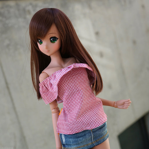 Off Shoulder Blouse Gingham Red