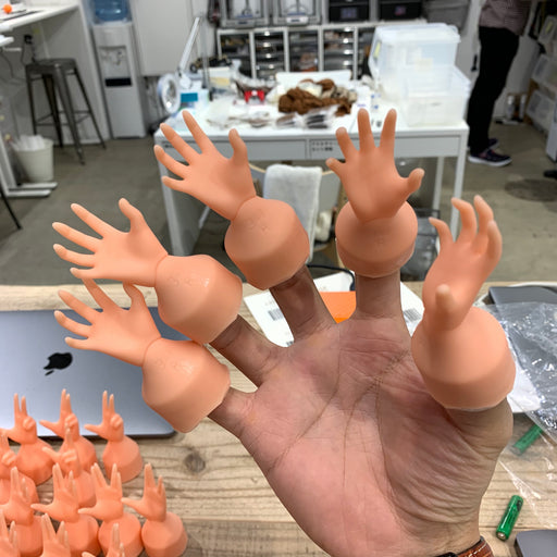 Bright pink hands - tons of them!