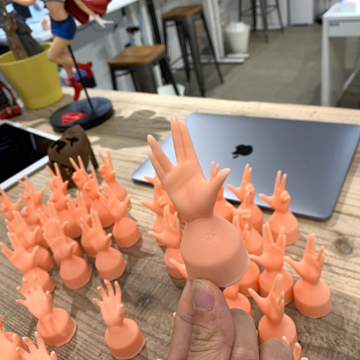 Bright pink hands - tons of them!